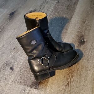 Black Leather Motorcycle Boots